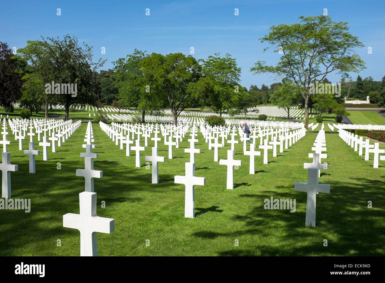 France, Moselle, Saint-Avold, Lorraine American Cemetery and Memorial, the largest American World War II cemetery in Europe Stock Photo