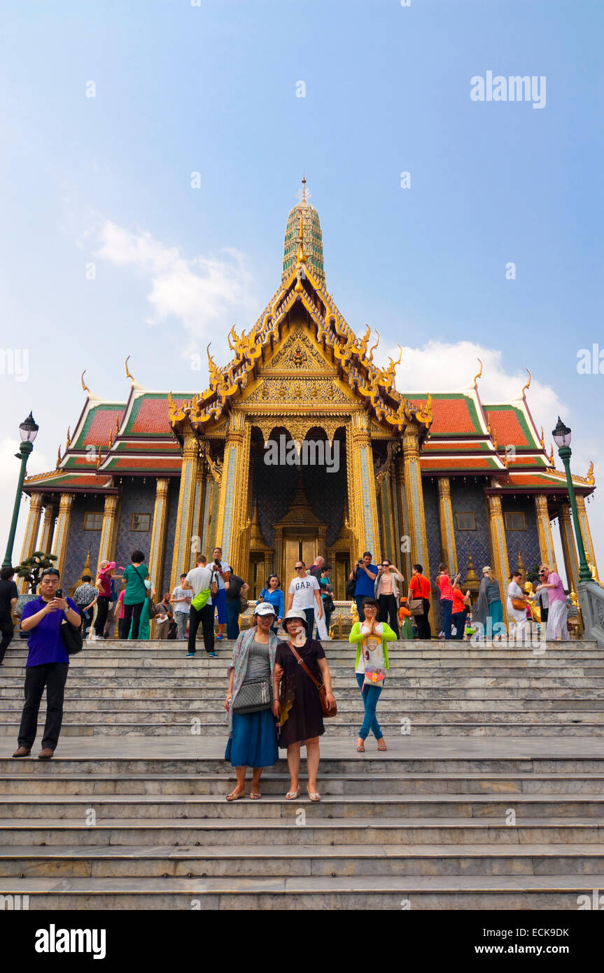 Vertical view of The Royal Pantheon in the Grand Palace in Bangkok. Stock Photo