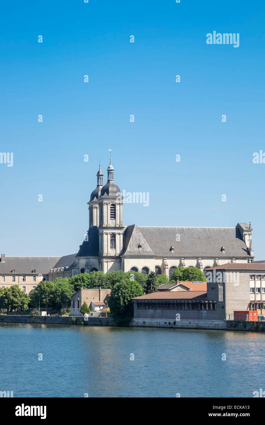 France, Meurthe-et-Moselle, Pont-a-Mousson, 18th century Premontres abbey, on the banks of the Moselle river, now houses a cultural centre of Lorraine region Stock Photo