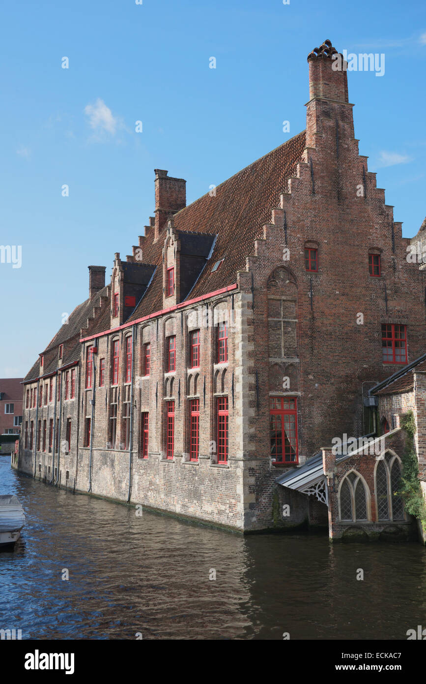 Fine example of Dutch gabled buildings Bruges Belgium Stock Photo