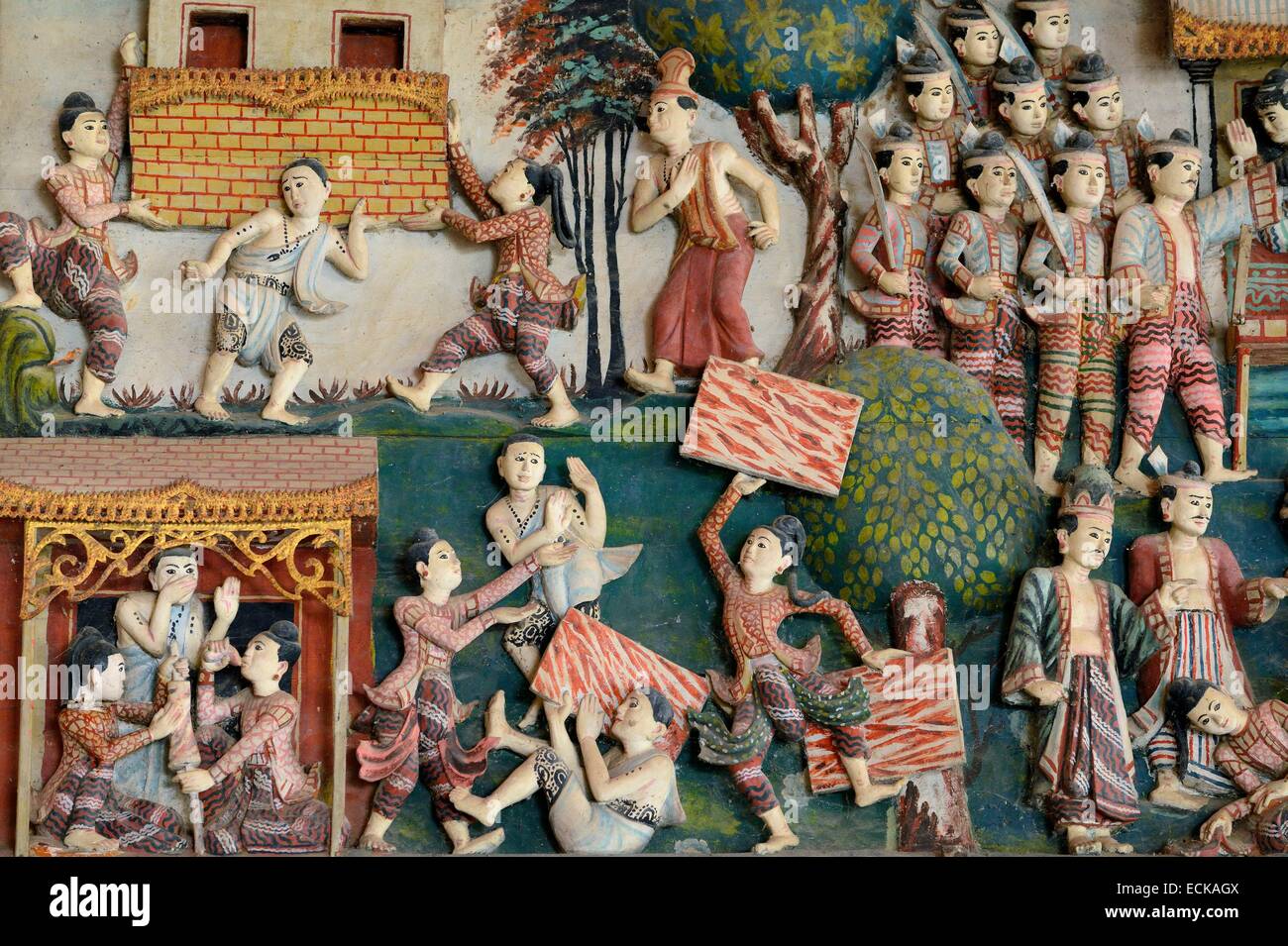 Myanmar (Burma), Mon State, Go Nut village, U Na Hawt pagoda, Sculpted