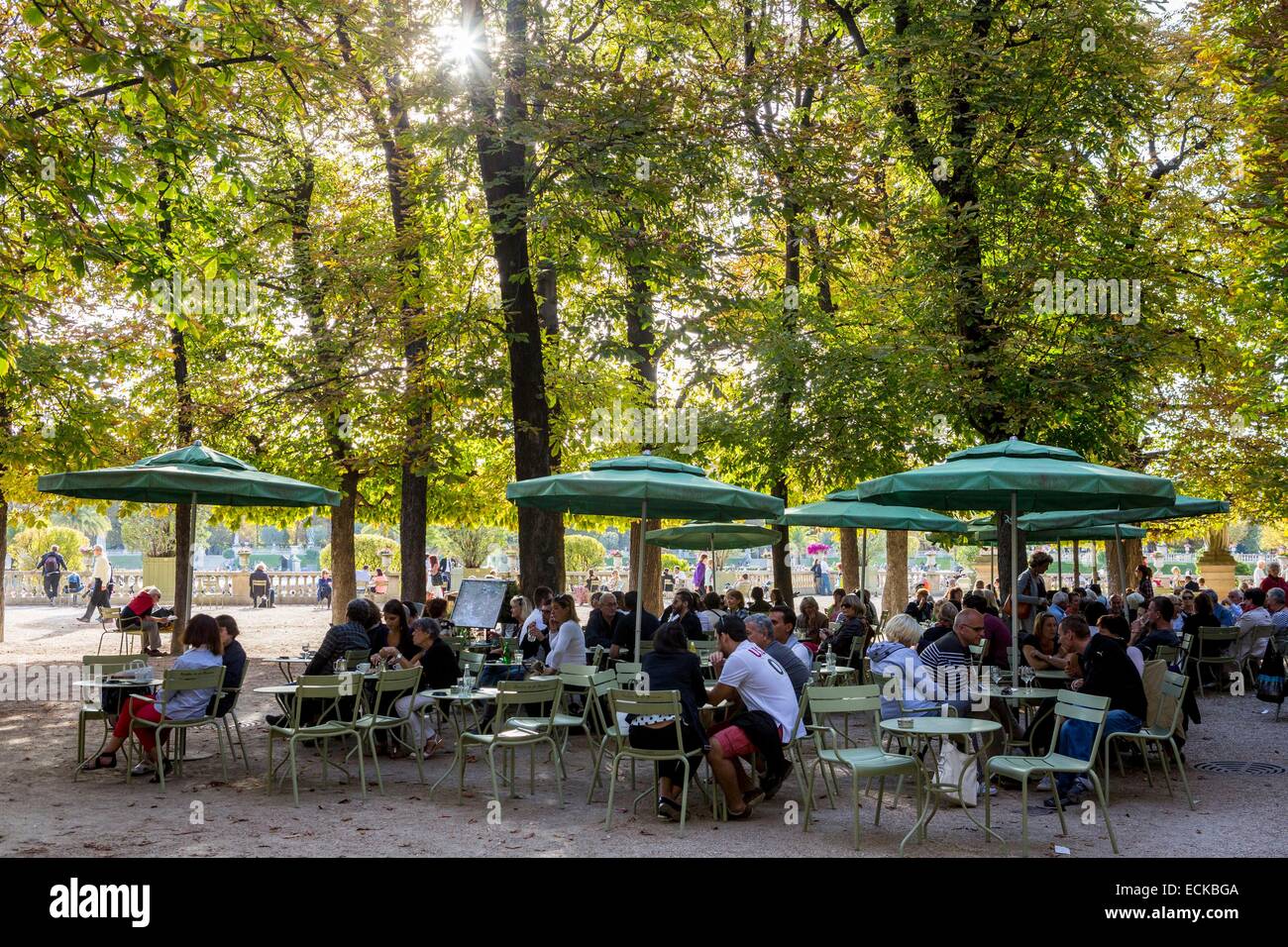 France, Paris, coffee in the Jardin du Luxembourg Stock Photo