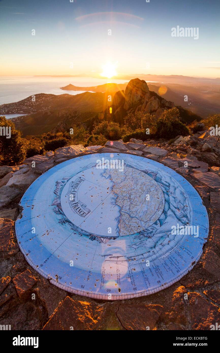 View Point Indicator France, Var, Agay, Corniche de l'Esterel, massif of Esterel, viewpoint ...