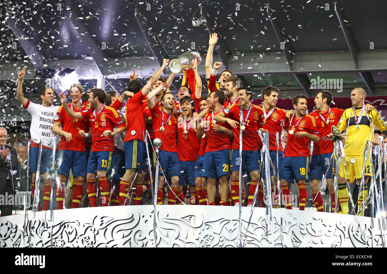 Spain national football team the winner of the UEFA EURO 2012 Championship Stock Photo Alamy