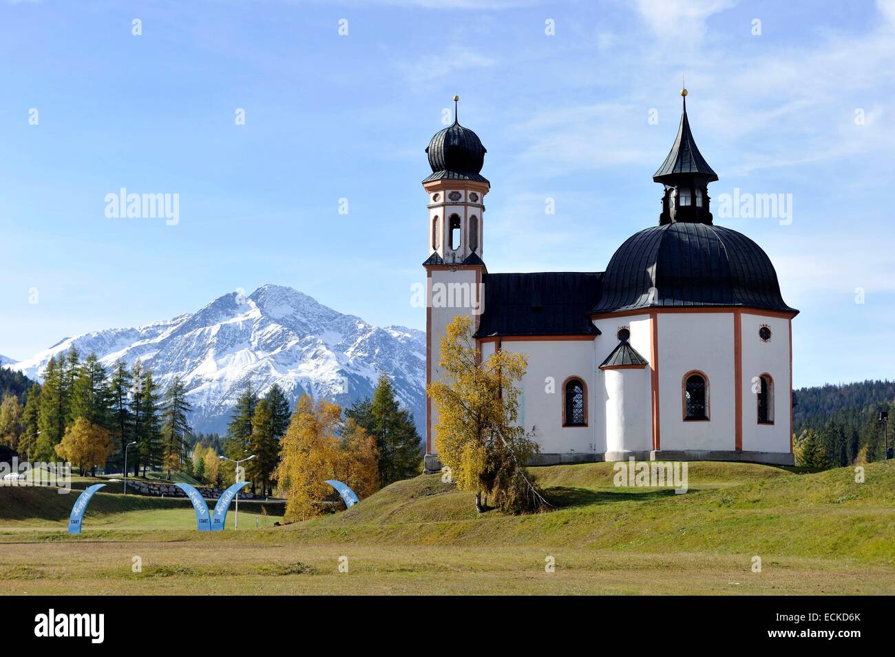 Austria, Tyrol, Seefeld im Tyrol, Seekirchl Stock Photo