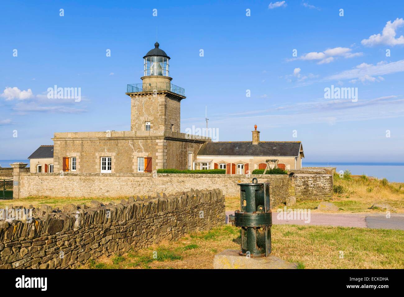 France, Manche, Barneville Carteret, semaphore of Cape Carteret Stock