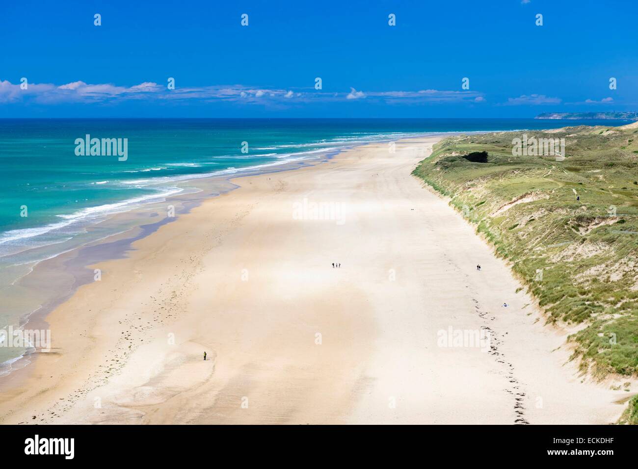 France, Manche, Barneville Carteret, Cape Carteret, the Old Church beach  and Hatainville dunes Stock Photo - Alamy