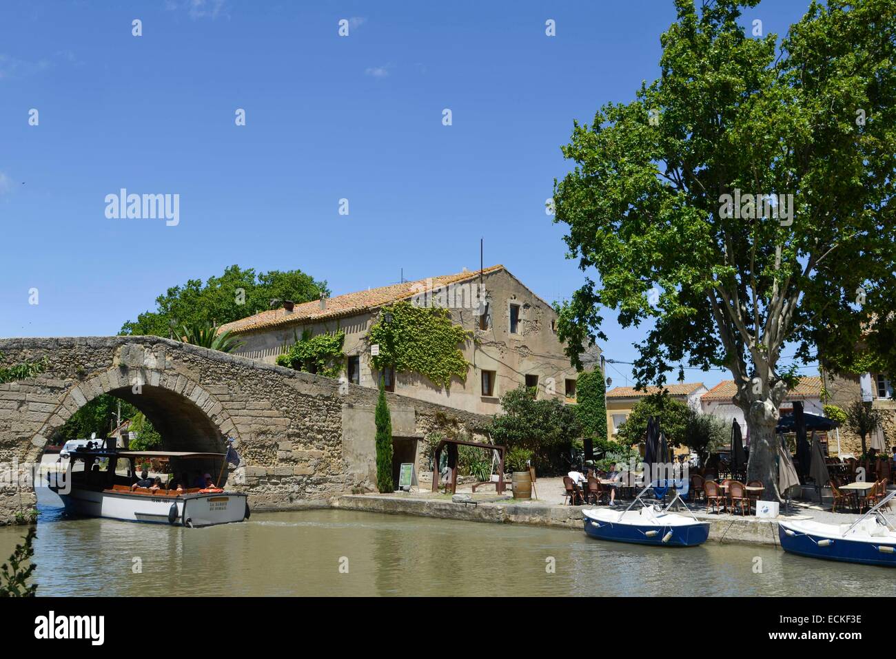 France, Aude, Saint Nazaire d'Aude, Canal du Midi listed as World