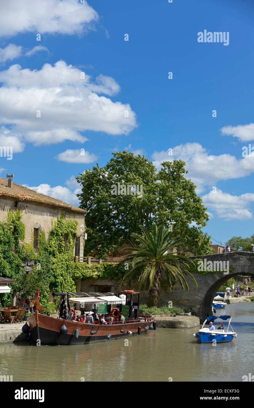 France, Aude, Saint Nazaire d'Aude, Canal du Midi listed as World