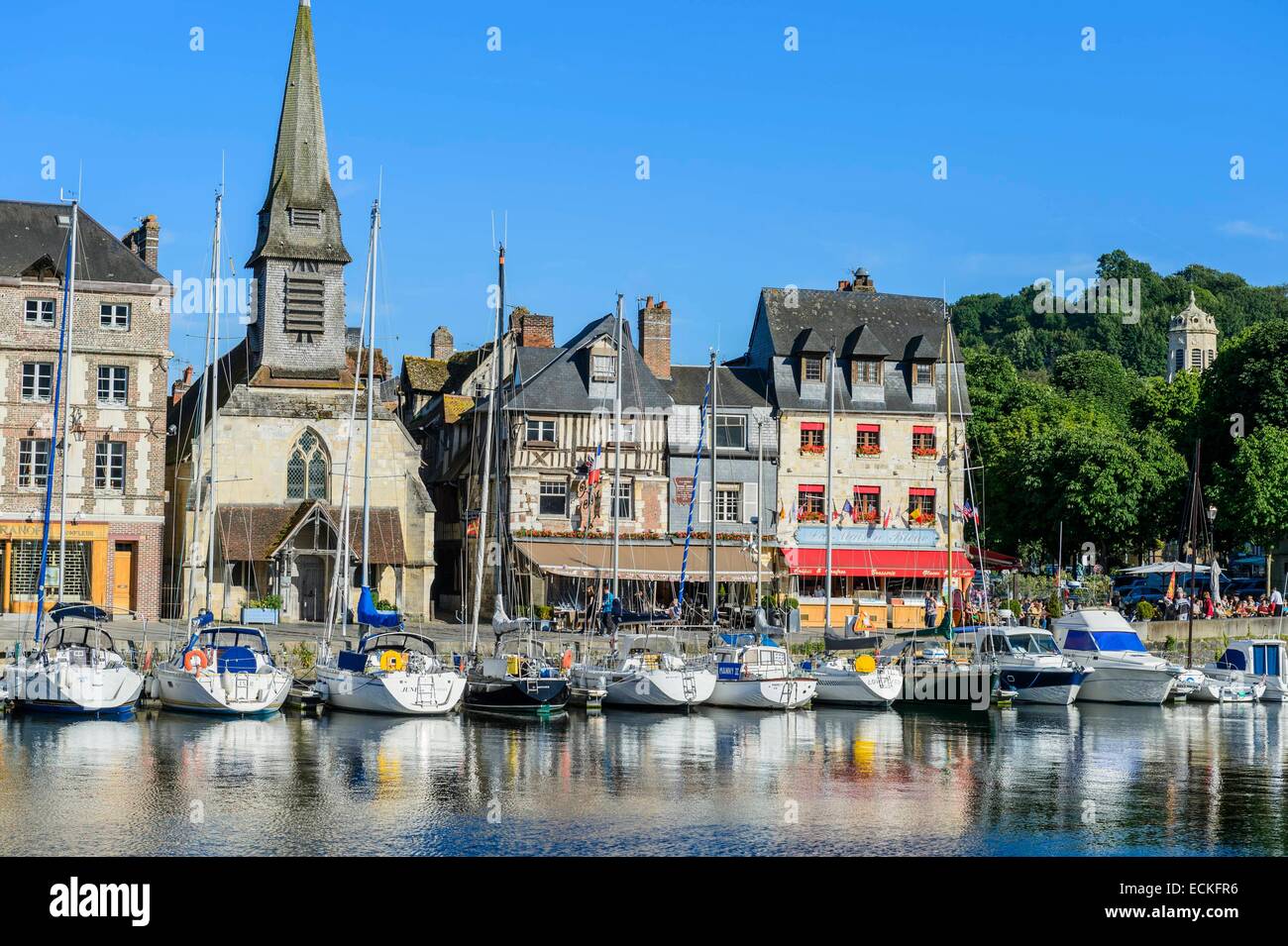 France, Calvados, Pays d'Auge, Honfleur and its picturesque harbour ...
