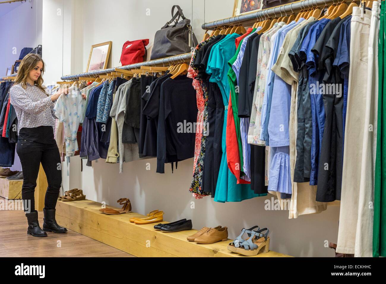 Spain, Balearic Islands, Majorca, Palma de Mallorca, San Miguel Street  store Med winds created by Lorenzo Fluxa (great grand-son of the founder of  the local shoe brand Camper Stock Photo - Alamy