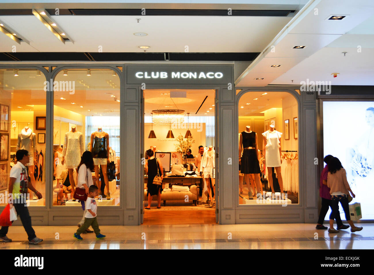 Club Monaco Luxury Shop in IFC Mall, Hong Kong Stock Photo