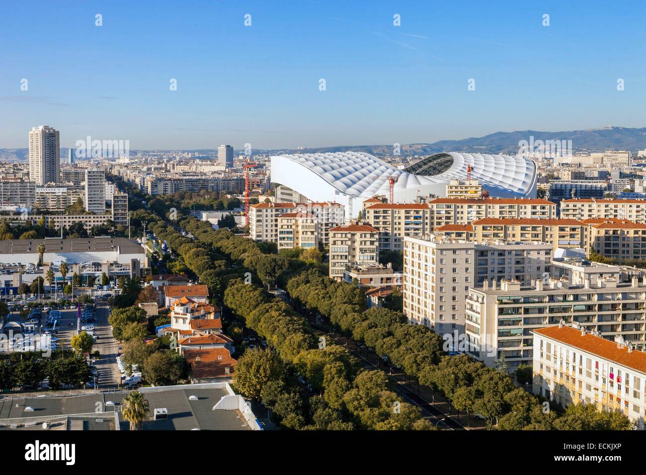 France, Bouches du Rhone, Marseille, the Stade VΘlodrome and the