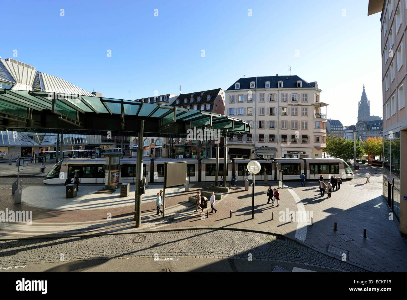 France, Bas Rhin, Strasbourg, old town listed as World Heritage by UNESCO, place of the Homme de Fer (Iron man) Stock Photo