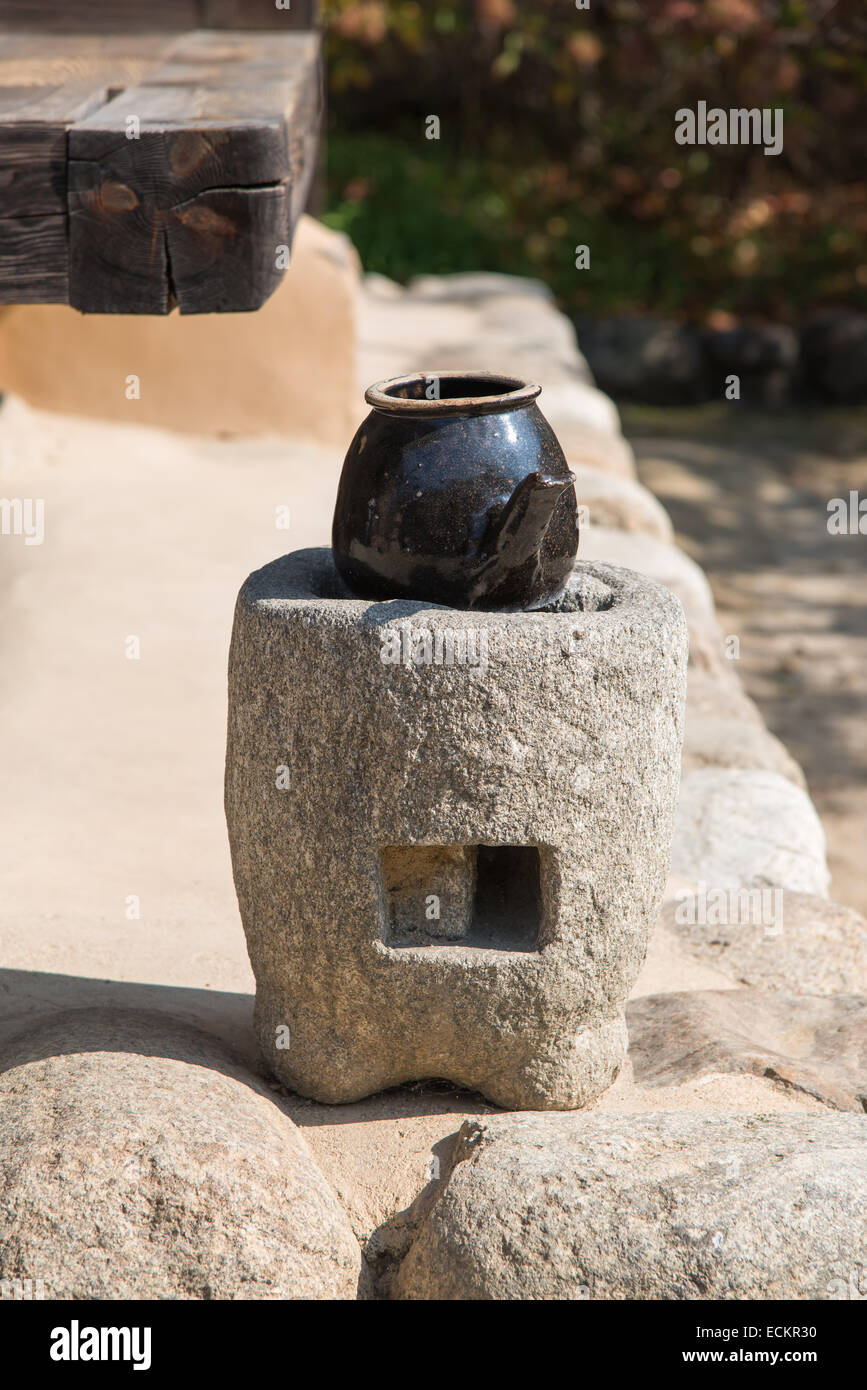 utensil for brew oriental herbal medicine in Korea Stock Photo