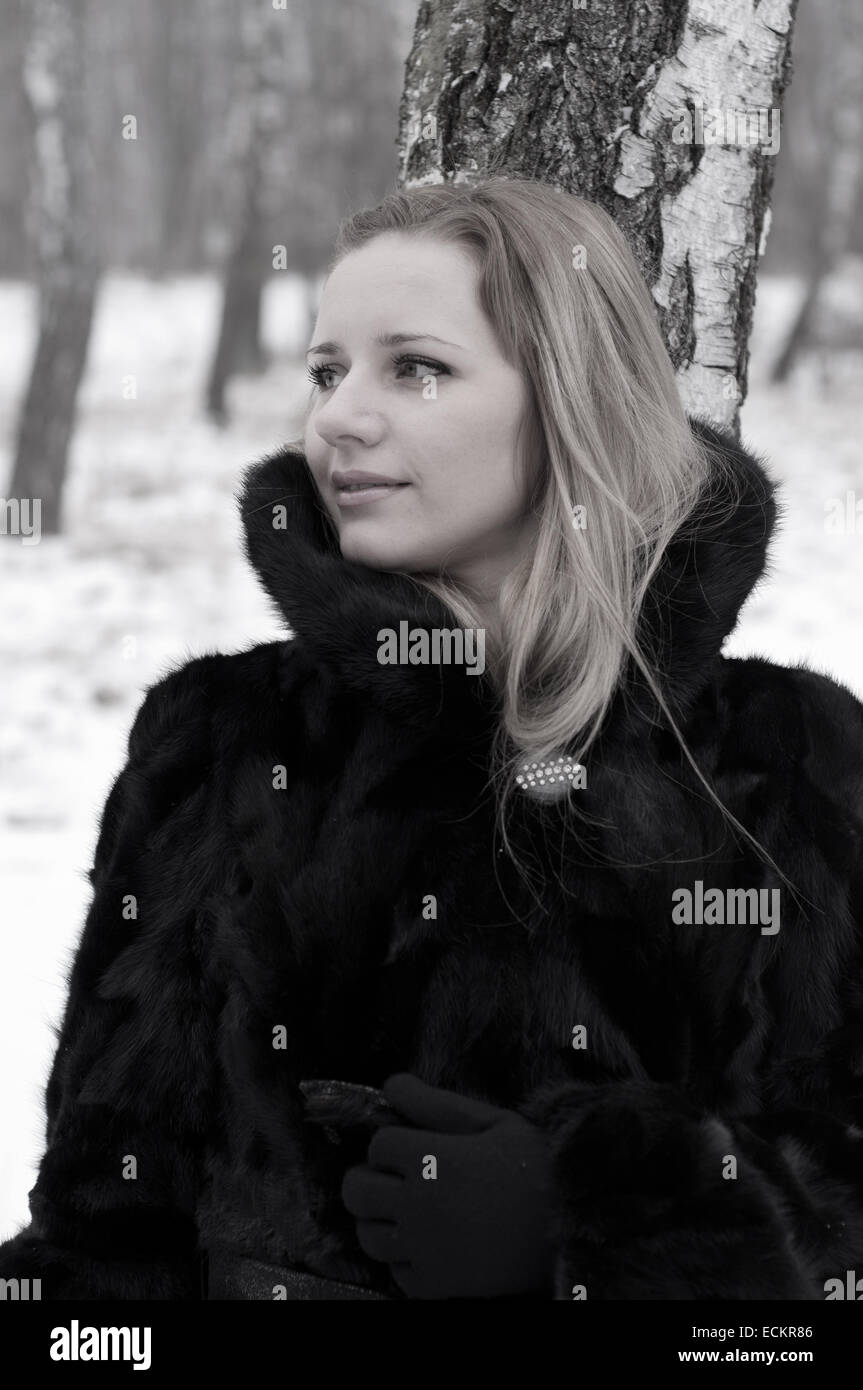 Girl in winter Stock Photo - Alamy