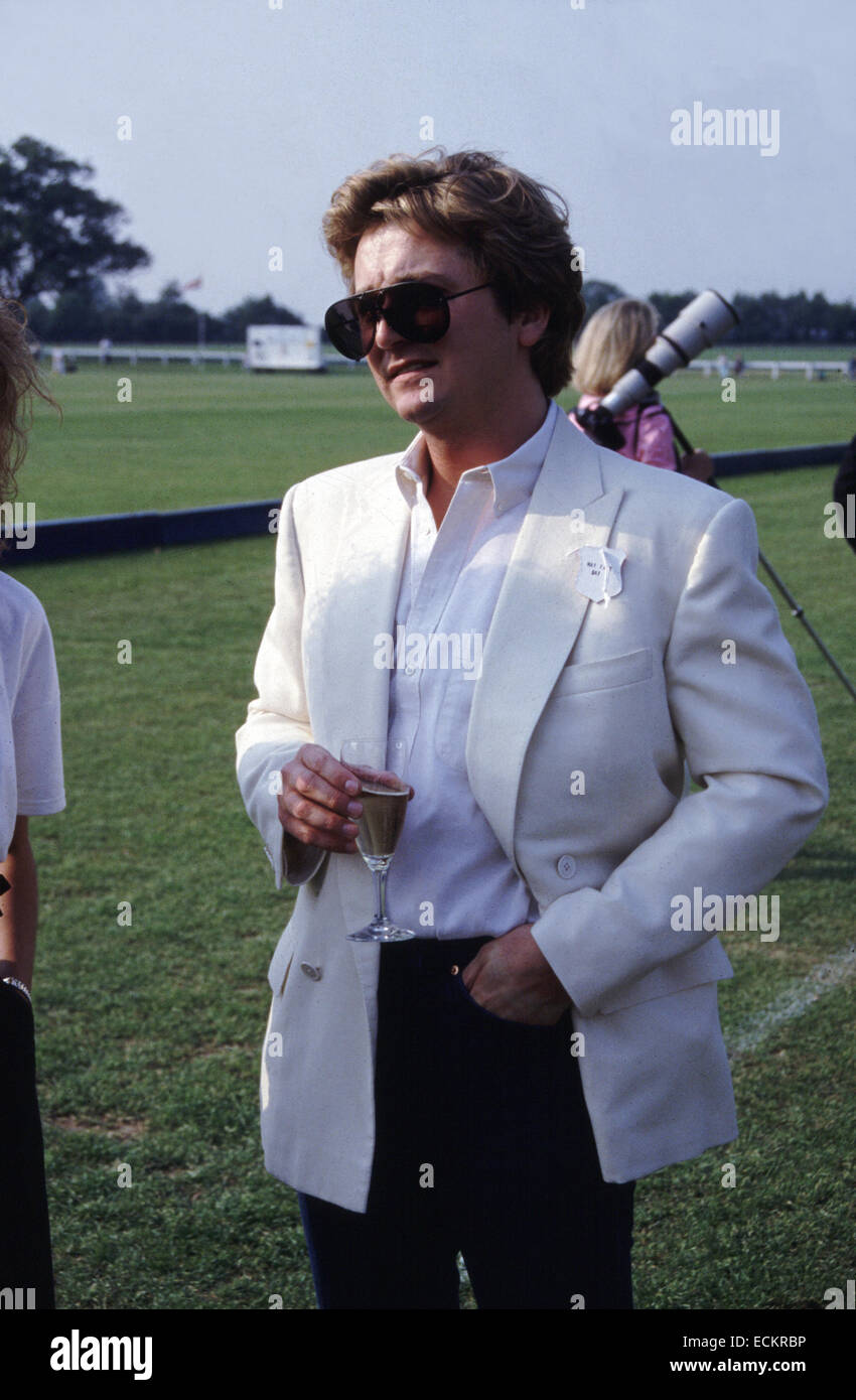 fashion designer David Emanuel at Berkshire polo club irca 1986 Stock Photo