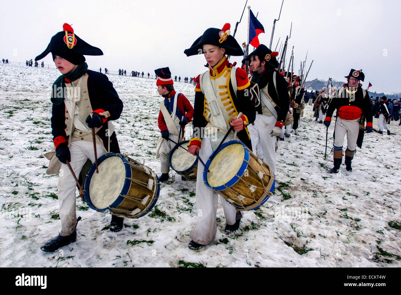 French soldiers Reenactment of the Battle of Austerlitz (1805