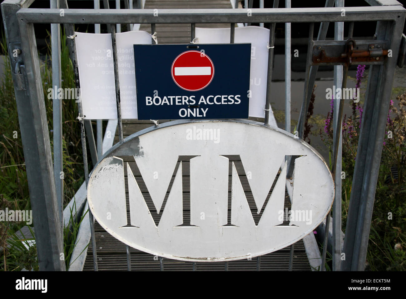 Boaters access only sign on Millennium Link Scotland Stock Photo