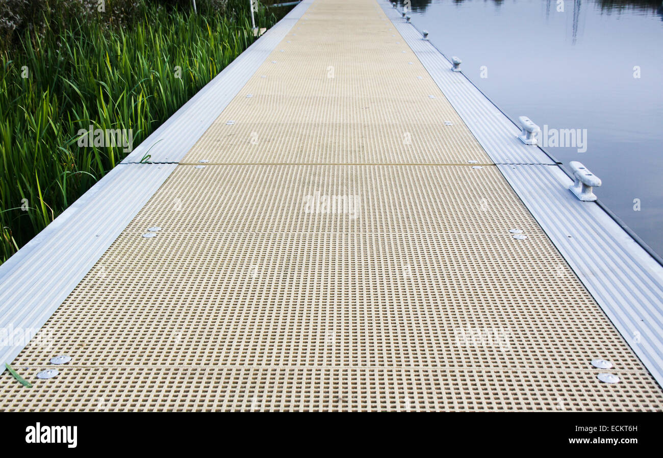 Floating pontoon walkway Forth and Clyde Canal Stock Photo