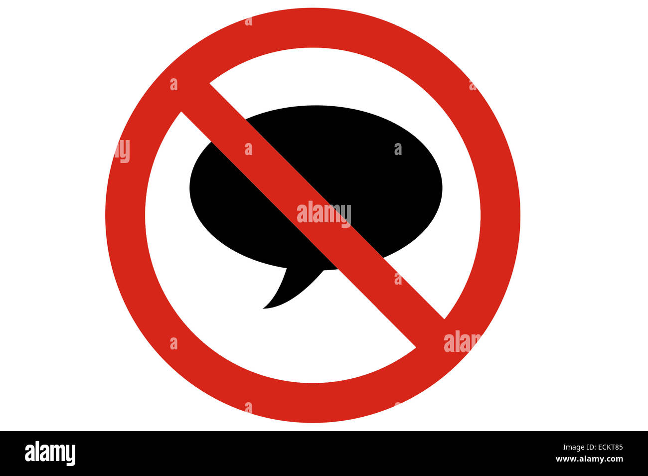 forbidden talking circle prohibited road sign isolated on pure white ...