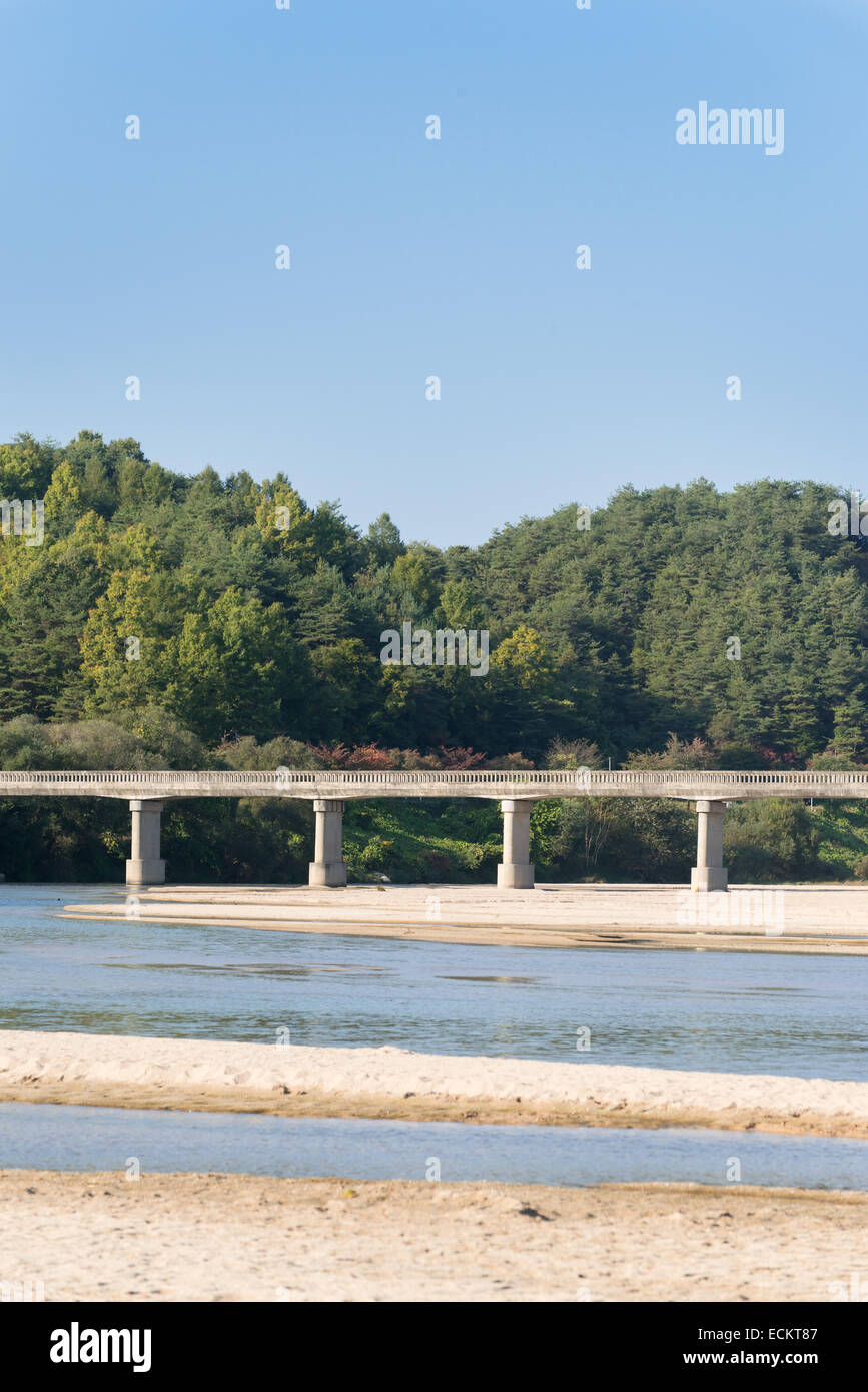 landscape with bridge in Museom village in Korea Stock Photo