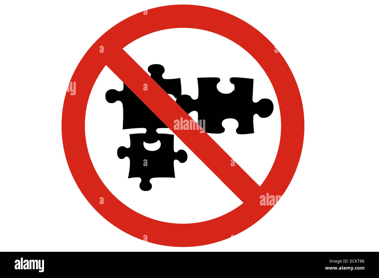 No collaboration and teamwork prohibited road sign on pure white Background Stock Photo