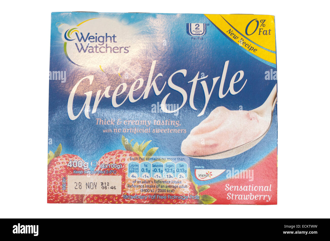 Weight Watchers Greek Style Yogurts Stock Photo