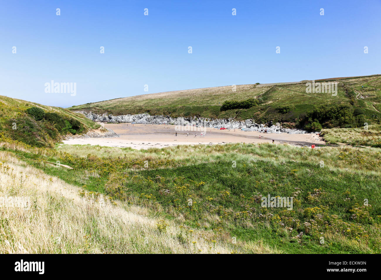 Porth Joke or Polly Joke beach near to Crantock West Pentire Cornwall South West England UK Stock Photo