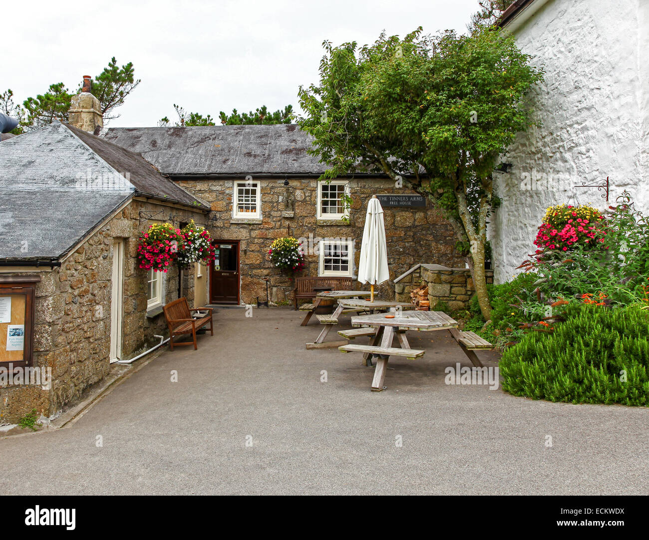 The Tinners Arms pub at Zennor Cornwall  Cornish West Country England English UK United Kingdom GB Stock Photo