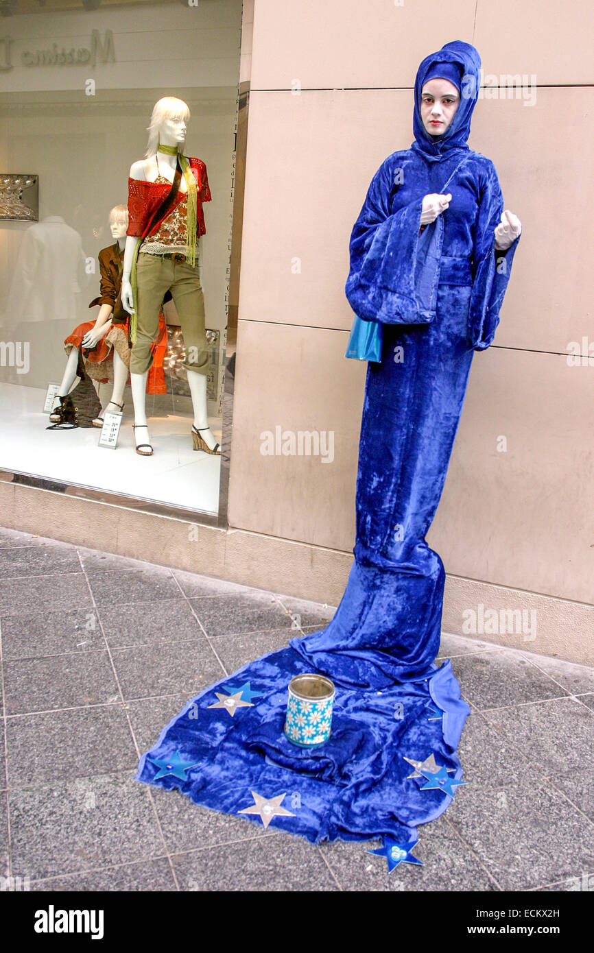 Street performer statue Valencia Spain Stock Photo