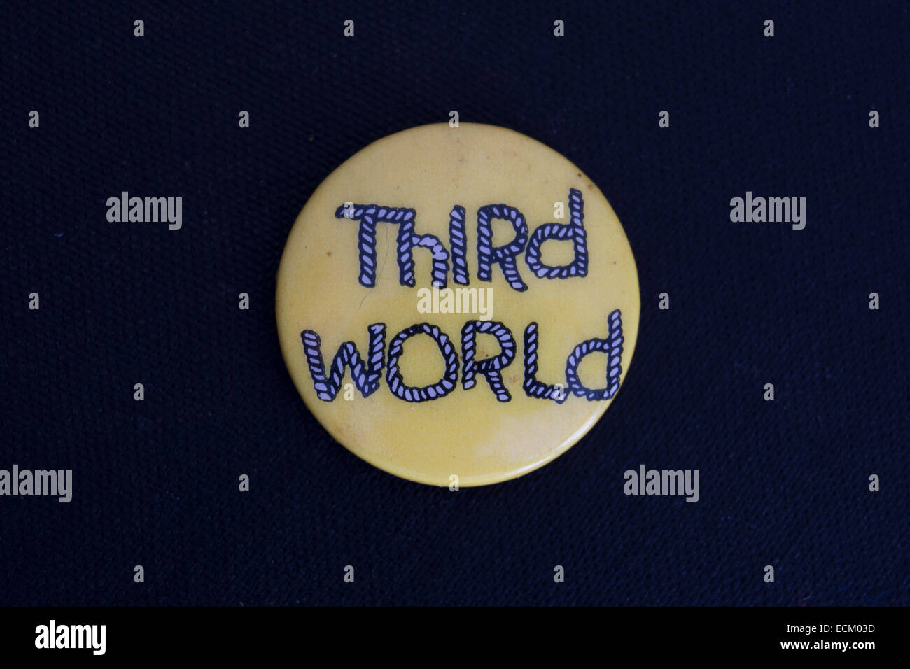 lapel badge promoting third world, a jamaican reggae band founded in the 1970s Stock Photo