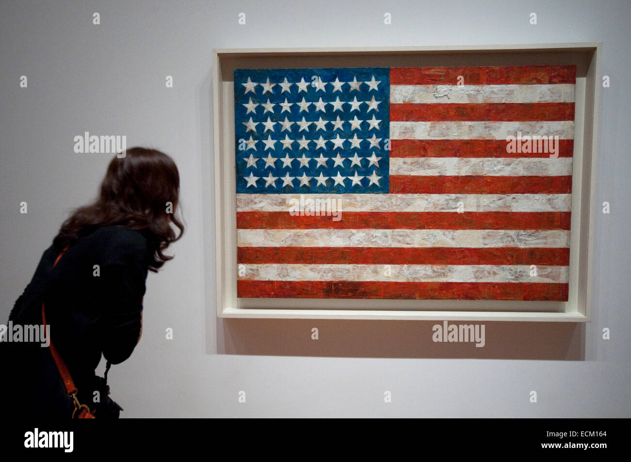 USA, New York, New York City, Manhattan, Museum of Modern Art, MOMA, Flag by Jasper Johns Stock Photo