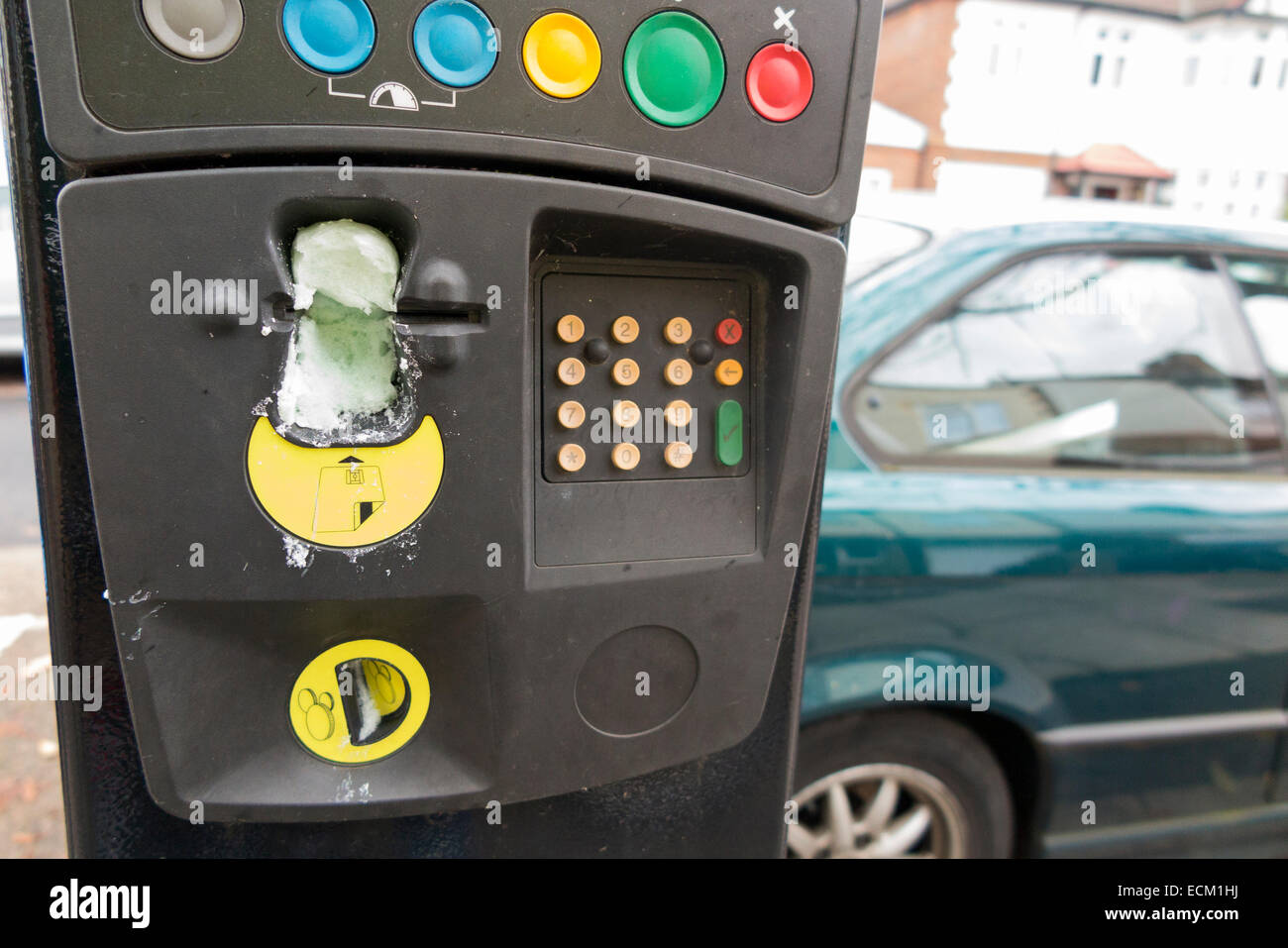 Vandalism / vandalised pay and display meter / machine to issue pay