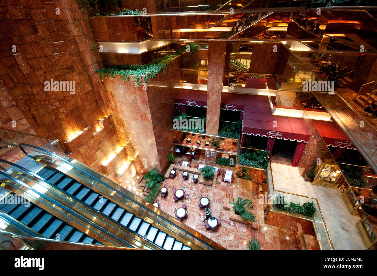 Usa, New York City, Manhattan, 5th Avenue, Trump Tower Atrium Stock Photo