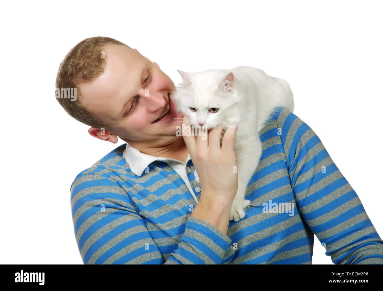 Man with cat on shoulder hi-res stock photography and images - Alamy