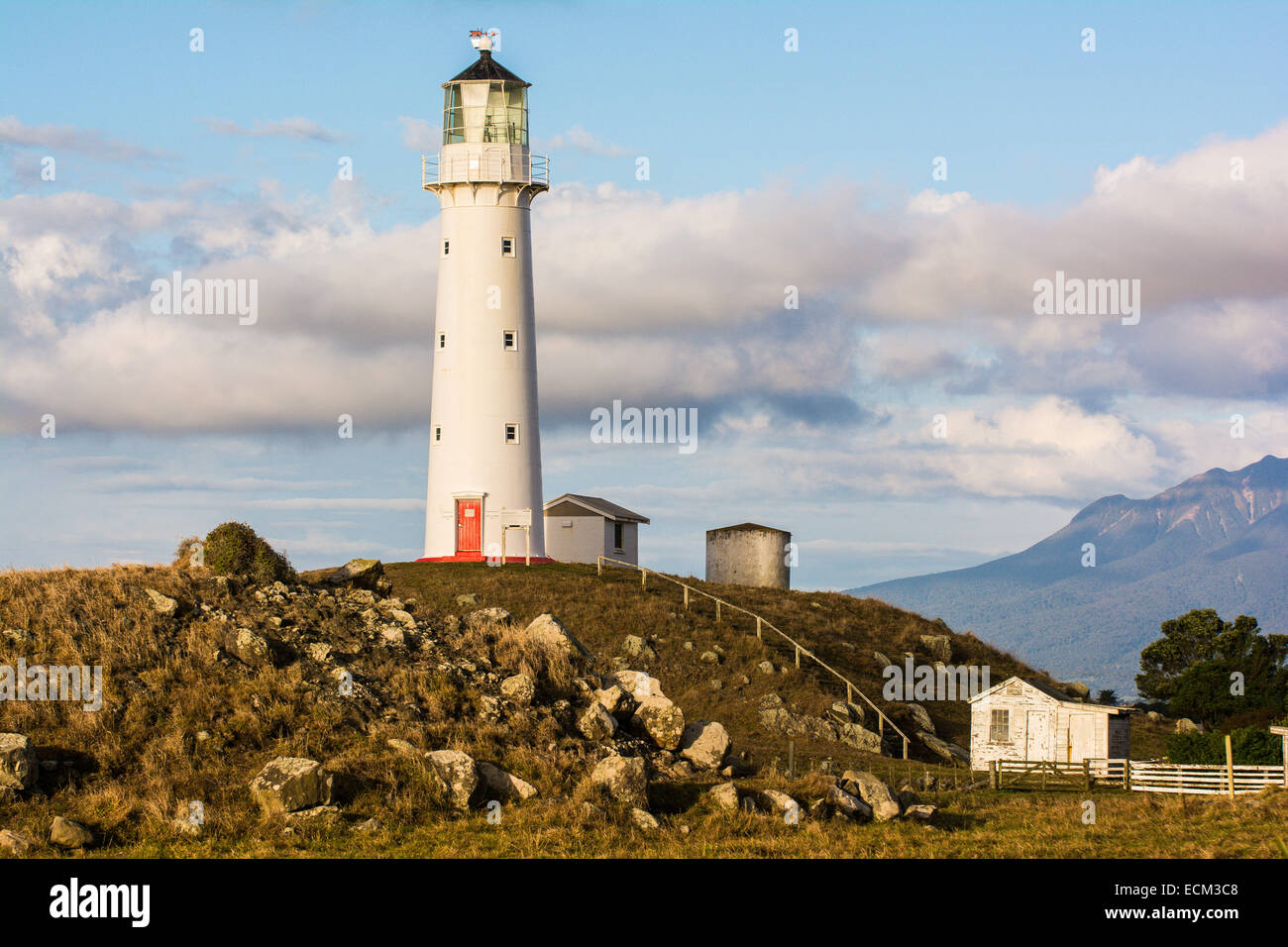 Cape Egmont Lighthouse, Taranaki,  North Island, New Zealand Stock Photo