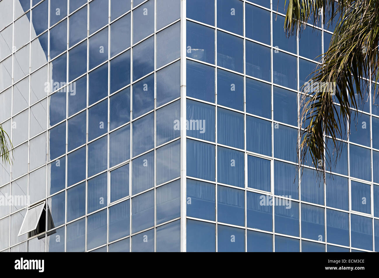 Modern glass fronted building, Miri, Malaysia Stock Photo