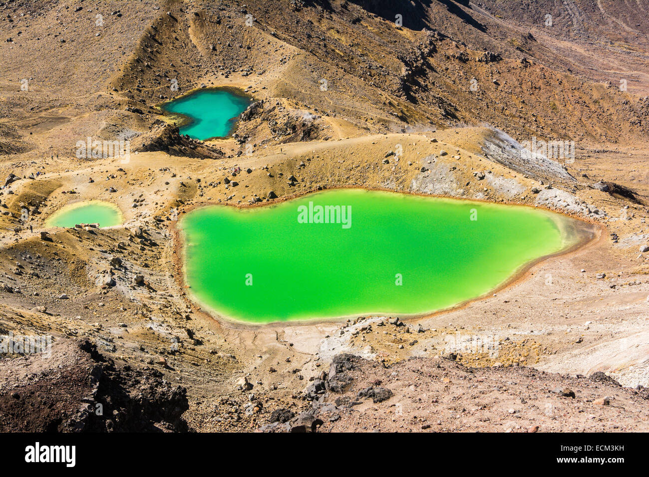 Emerald Lakes, Northern Circuit hike, Tongariro National Park, North Island, New Zealand Stock Photo