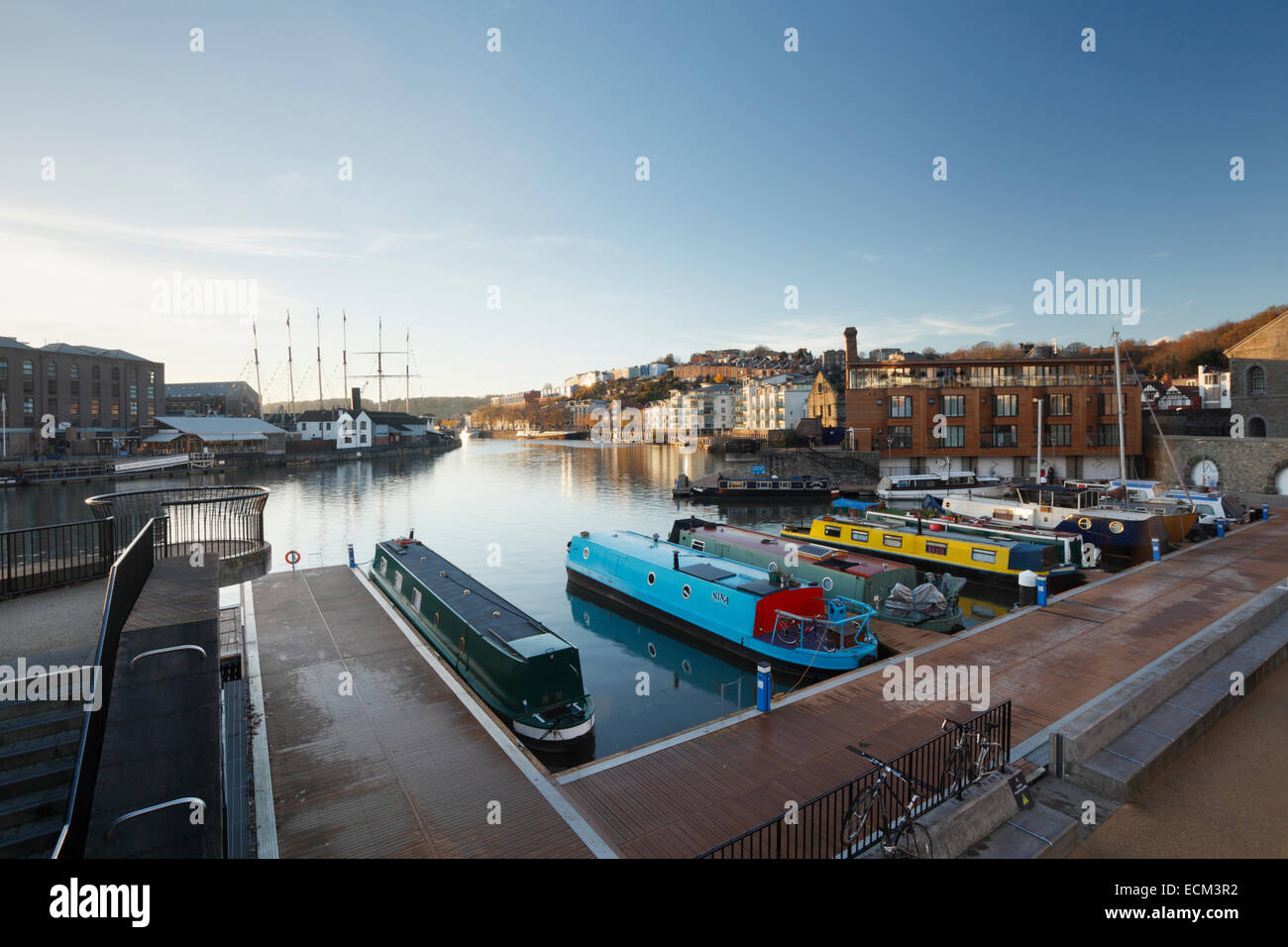 Bristol Floating Harbour at Hannover Quay. Bristol. England. UK. Stock Photo