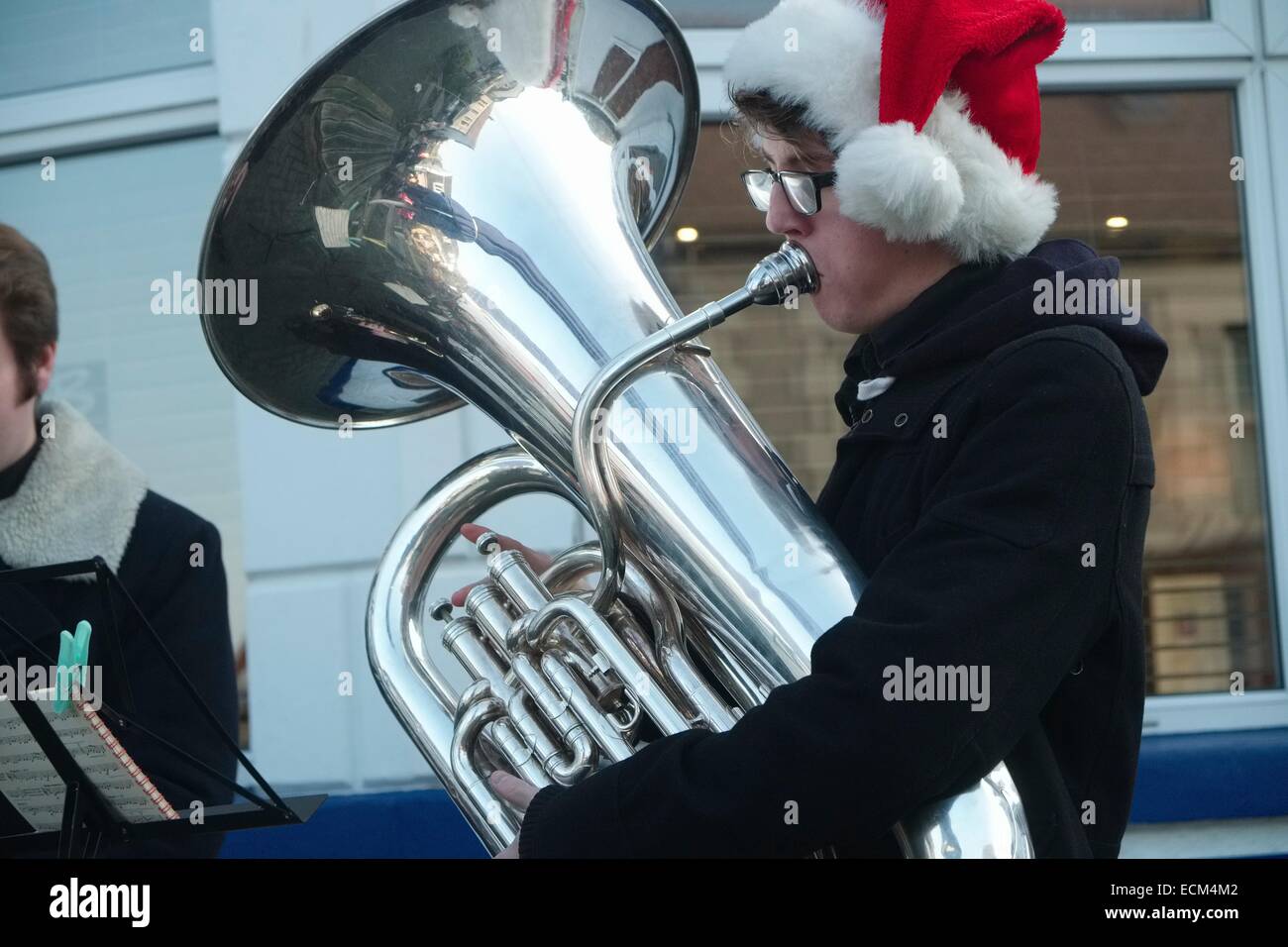 A Brass Band plays carols at the start of the Christmas Festival in