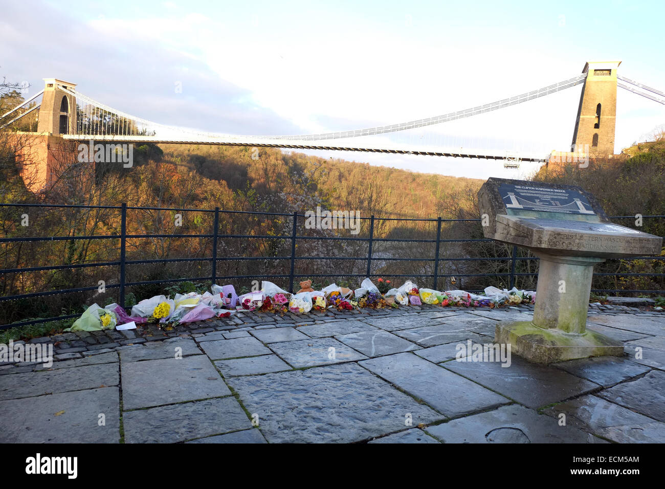 Flowers left following the death of death Charlotte Bevan and her 3 day old baby Zaani on 4th Dec, picture 16th December 2014 Stock Photo