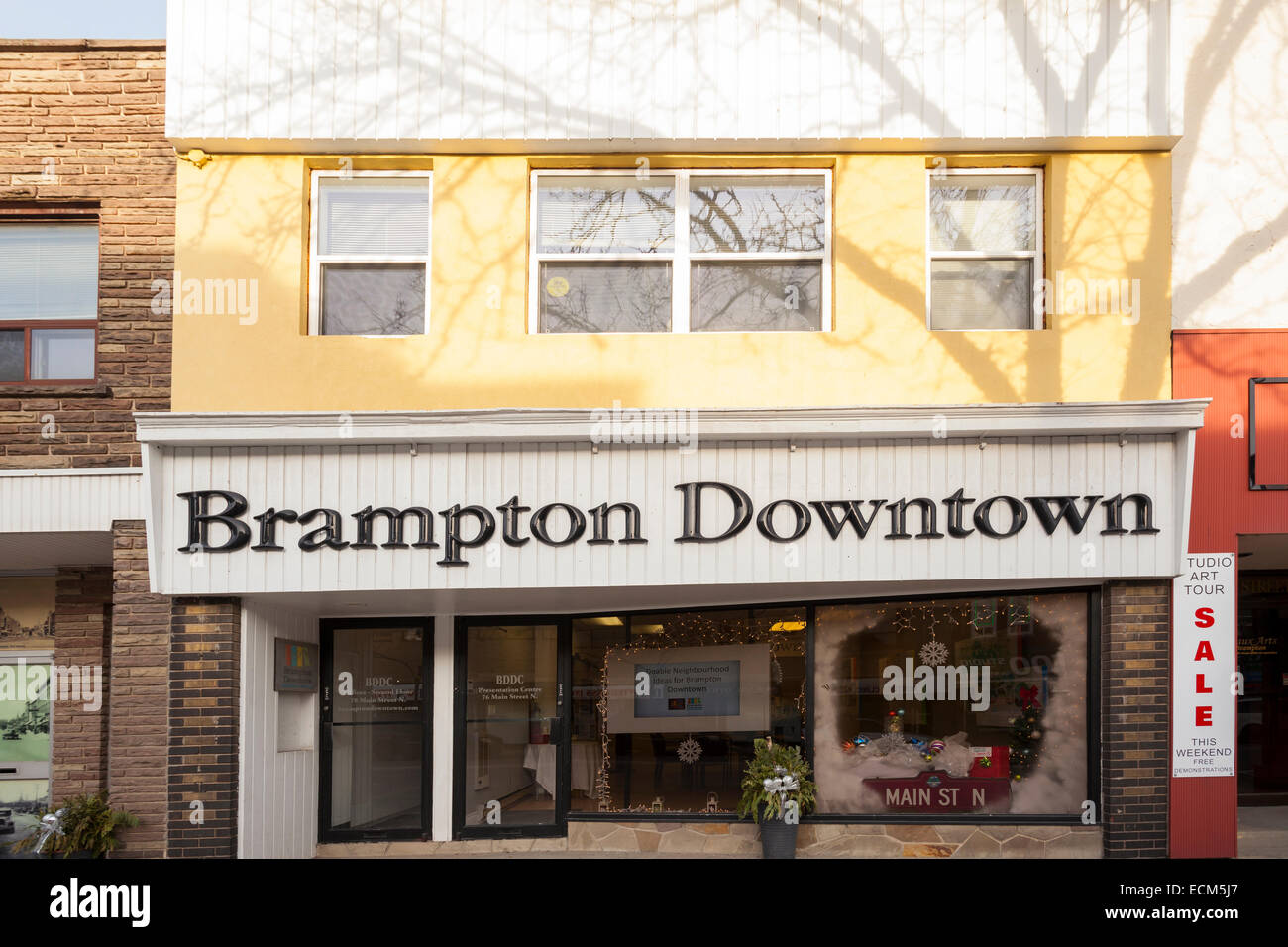 The BDDC 'Brampton Downtown Developement Corporation' Presentation Centre. Brampton, Ontario, Canada. Stock Photo