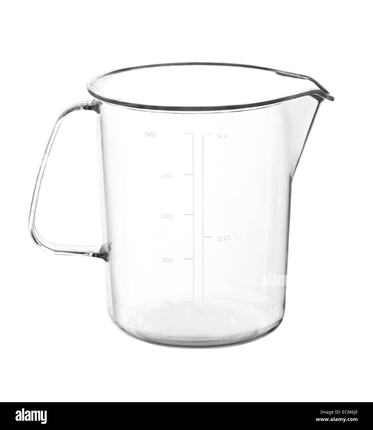 Measuring mug on a white background Stock Photo