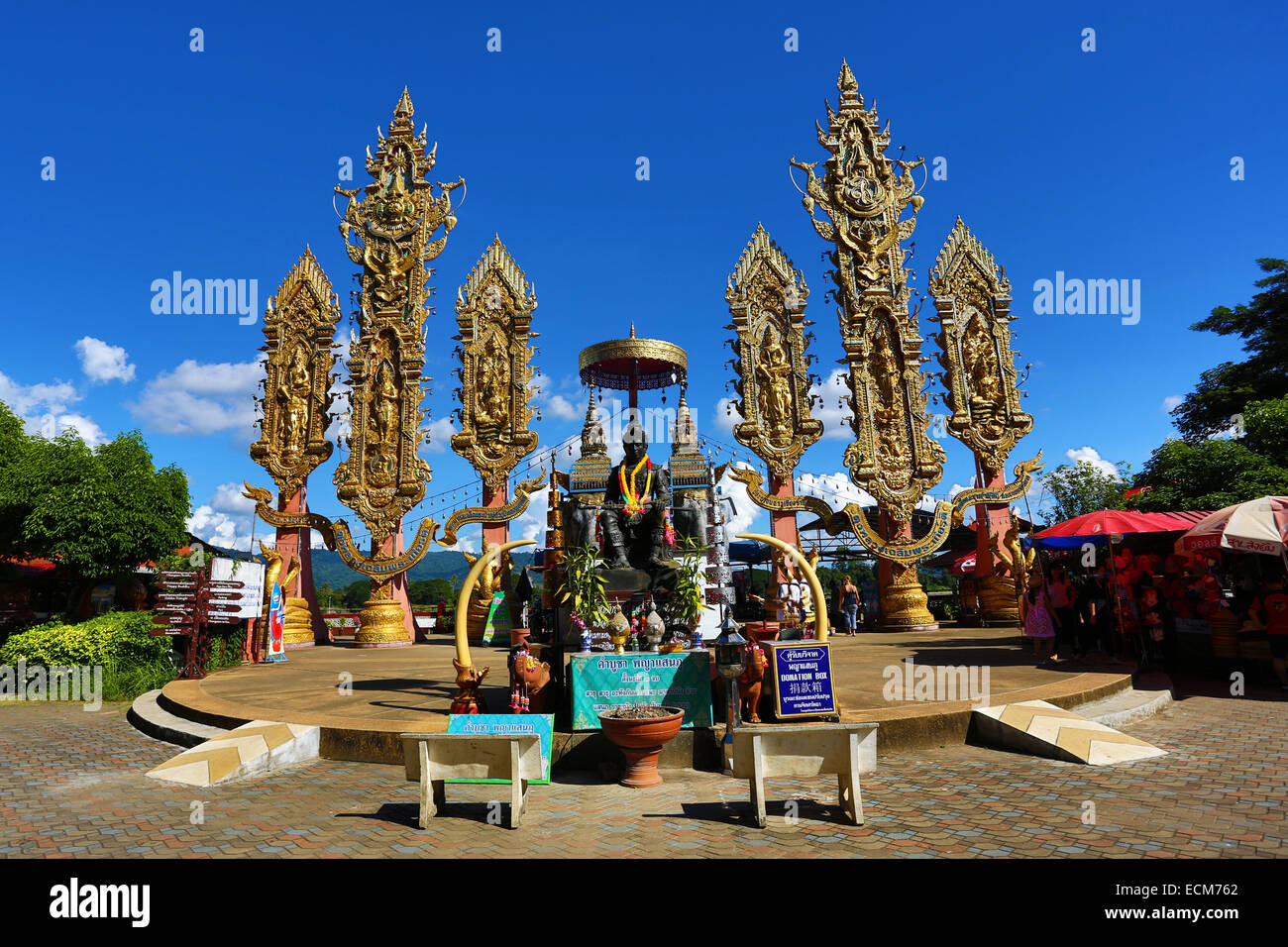 The Golden Triangle where Thailand, Myanmar and Laos borders meet, Chiang Rai Province, Thailand Stock Photo