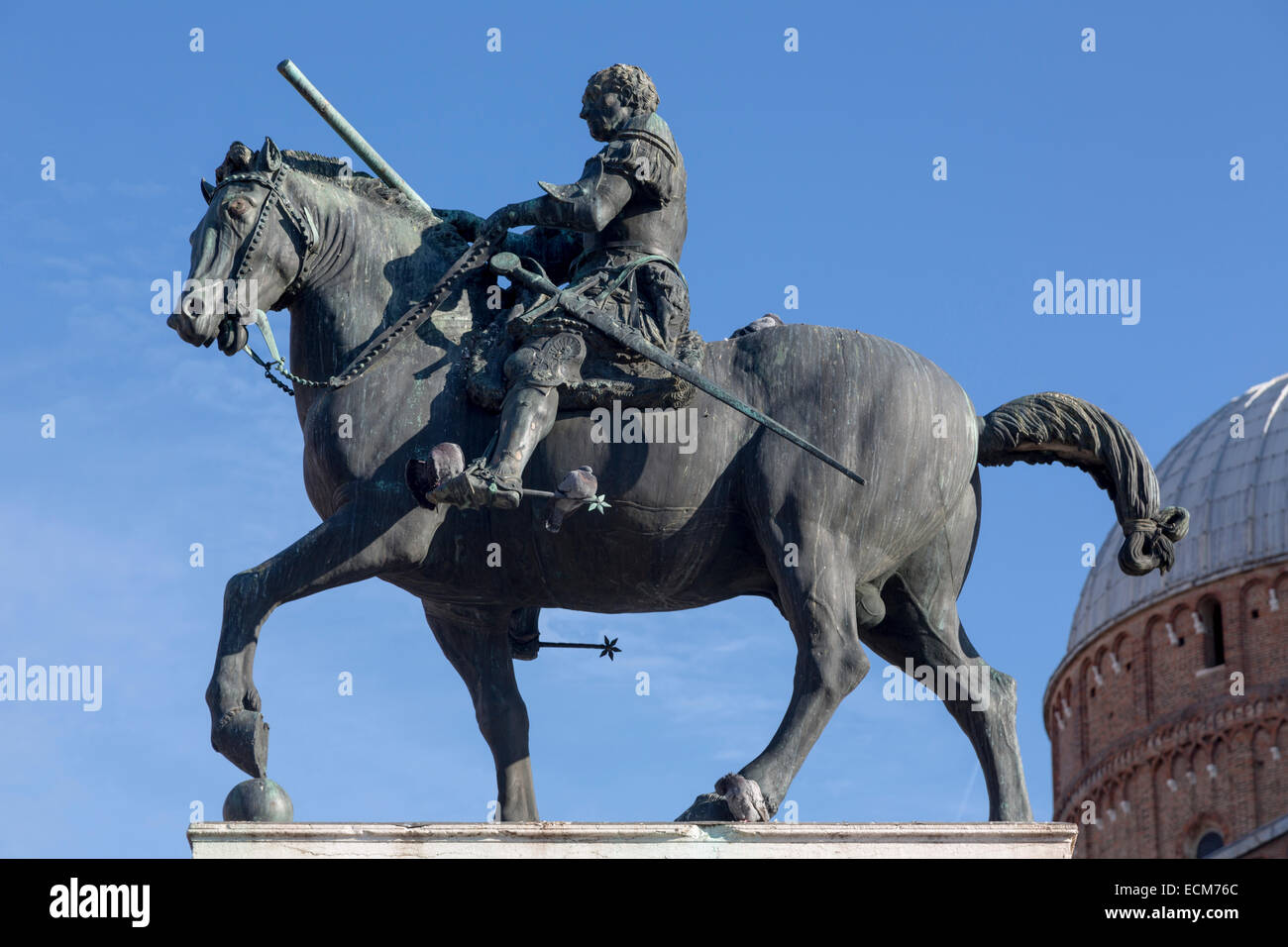 Equestrian Statue of Gattamelata by Donatello, 1453, Piazza del Santo, Padua, Italy Stock Photo