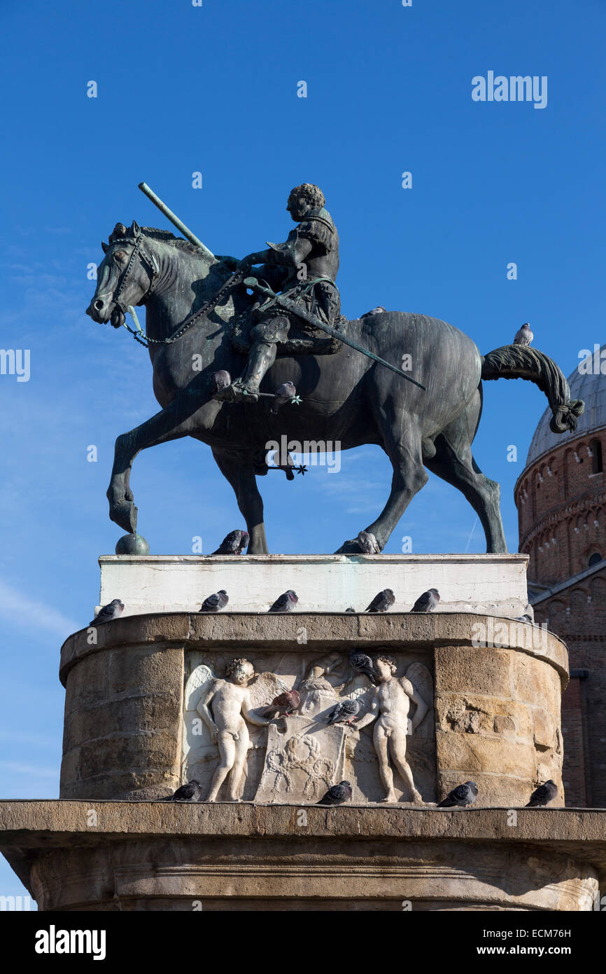 Equestrian Statue of Gattamelata by Donatello, 1453, Piazza del Santo, Padua, Italy Stock Photo