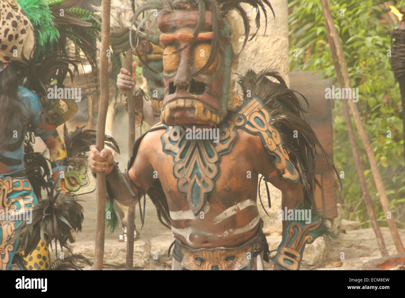 Mayan Indians dancing Stock Photo