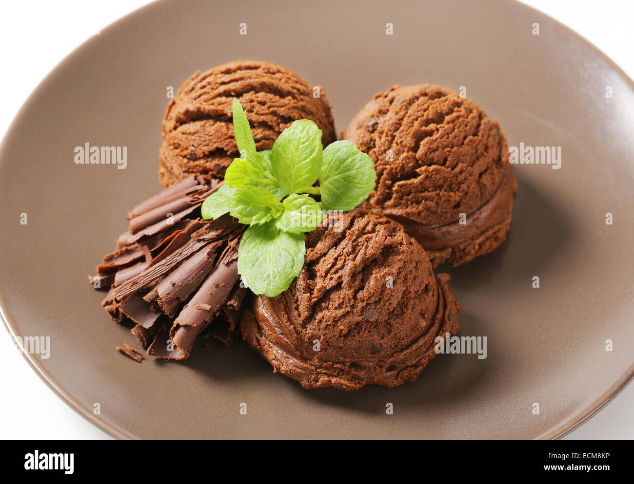 Scoops of dark chocolate ice cream Stock Photo Alamy