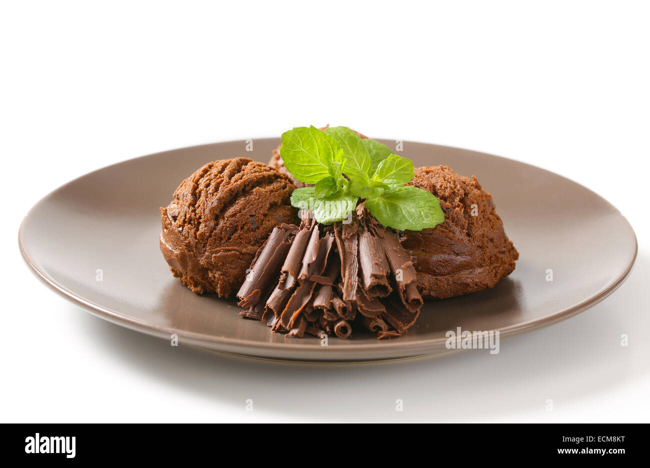 Scoops of dark chocolate ice cream Stock Photo Alamy
